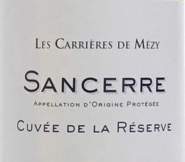 LES CARRIERES DE MÈZY SANCERRE APPELLATION D'ORIGINE PROTEGEE CUVEE DE LA RÈSERVE trademark