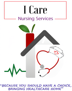 I CARE NURSING SERVICES "BECAUSE YOU SHOULD HAVE A CHOICE, BRINGING HEALTHCARE HOME" trademark