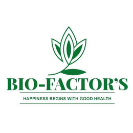 BIO-FACTORS HAPPINESS BEGINS WITH GOOD HEALTH trademark