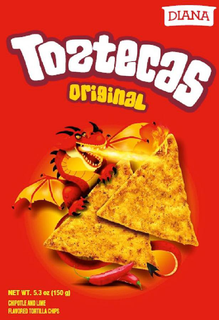 DIANA TOZTECAS ORIGINAL NET WT. 5.3 OZ (150 G) CHIPOTLE AND LIME FLAVORED TORTILLA CHIPS trademark