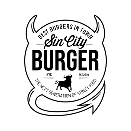 BEST BURGERS IN TOWN SIN CITY BURGER NYC THE NEXT GENERATION OF STREET FOOD EST.2019 trademark