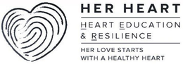 HER HEART HEART EDUCATION & RESILIENCE HER LOVE STARTS WITH A HEALTHY HEART trademark