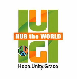 HUG HUG THE WORLD HOPE.UNITY.GRACE HUG trademark