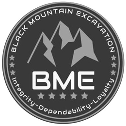 BLACK MOUNTAIN EXCAVATION BME INTEGRITY-DEPENDABILITY-LOYALTY trademark