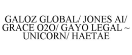 GALOZ GLOBAL/ JONES AI/ GRACE O2O/ GAYO LEGAL ~ UNICORN/ HAETAE trademark