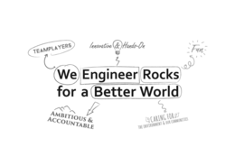 FUN CARING FOR THE ENVIRONMENT & OUR COMMUNITIES AMBITIOUS & ACCOUNTABLE TEAMPLAYERS WE ENGINEER ROCKS FOR A BETTER WORLD INNOVATIVE & HANDS-ON trademark
