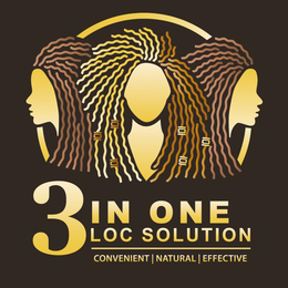 3 IN ONE LOC SOLUTION CONVENIENT NATURAL EFFECTIVE trademark