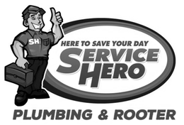 SH HERE TO SAVE YOUR DAY SERVICE HERO PLUMBING & ROOTER trademark