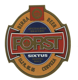 FORST SPEZIALBIER BRAUEREI SIXTUS DOPPEL BOCK BIRRA BEER CERVEZA 11.2 FL. OZ. US trademark