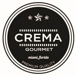 CREMA GOURMET MIAMI, FLORIDA PREMIUM QUALITY trademark