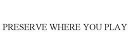 PRESERVE WHERE YOU PLAY trademark
