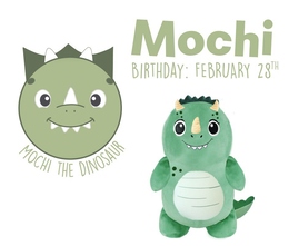 MOCHI BIRTHDAY: FEBRUARY 28TH MOCHI THE DINOSAUR trademark
