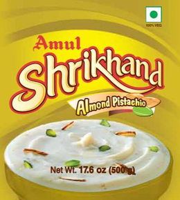 100% VEG AMUL SHRIKHAND ALMOND PISTACHIO NET WT. 17.6 OZ (500 G) trademark
