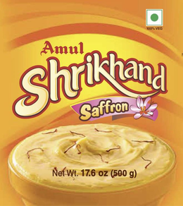 100% VEG AMUL SHRIKHAND SAFFRON NET WT. 17.6 OZ (500 G) trademark