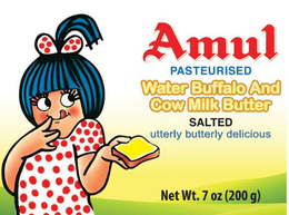 AMUL PASTEURIZED WATER BUFFALO AND COW MILK BUTTER SALTED UTTERLY BUTTERLY DELICIOUS NET WT. 7 OZ (200G) trademark