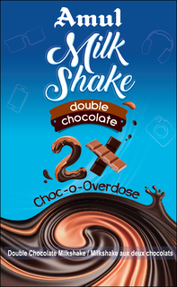 AMUL MILK SHAKE DOUBLE CHOCOLATE 2X CHOC-O-OVERDOSE DOUBLE CHOCOLATE MILKSHAKE / MILKSHAKE AUX DEUX CHOCOLATS trademark