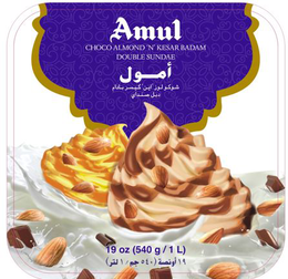 AMUL CHOCO ALMOND 'N' KESAR BADAM DOUBLE SUNDAE 19 OZ (540 G/1 L) trademark