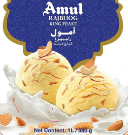 AMUL RAJBHOG KING FEAST NET CONTENT: 1L/540 G trademark