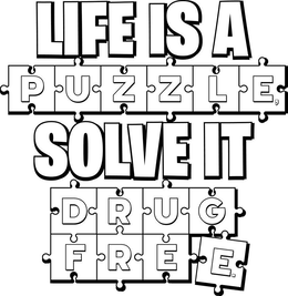 LIFE IS A PUZZLE, SOLVE IT DRUG FREE. trademark