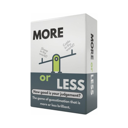 MORE OR LESS MORE OR LESS HOW GOOD IS YOUR JUDGEMENT? THE GAME OF GUESSTIMATION THAT IS MORE OR LESS BRILLIANT. SHEEP IN THE WORLD? CATTLE IN THE WORLD? trademark