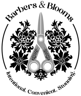 BARBERS & BLOOMS INTENTIONAL. CONVENIENT. STUNNING trademark