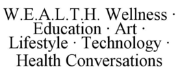 W.E.A.L.T.H. WELLNESS · EDUCATION · ART · LIFESTYLE · TECHNOLOGY · HEALTH CONVERSATIONS trademark