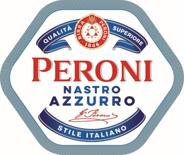 QUALITÀ PERONI 1846 BIRRA O N I P E R SUPERIOR PERONI NASTRO AZZURRO G PERONI STILE ITALIANO trademark