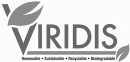 VIRIDIS RENEWABLE SUSTAINABLE RECYCLABLE BIODEGRADABLE trademark