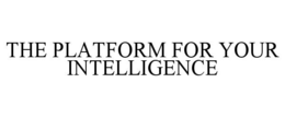 THE PLATFORM FOR YOUR INTELLIGENCE trademark