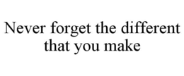 NEVER FORGET THE DIFFERENCE THAT YOU MAKE trademark