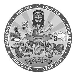 TIE DYE TEA SHOP • HOT TEA • COLD TEA • BUBBLE TEA • LIGHT BITES • SMOOTHIES • ACAI BOWLS trademark
