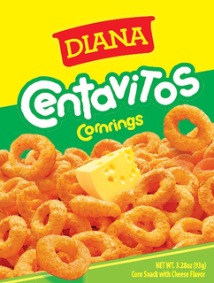DIANA CENTAVITOS CORNRINGS CORN SNACK WITH CHEESE FLAVOR NET WT. 3.28OZ (93G) trademark
