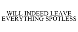 WILL INDEED LEAVE EVERYTHING SPOTLESS trademark