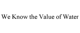 WE KNOW THE VALUE OF WATER trademark