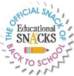 THE OFFICIAL SNACK OF BACK TO SCHOOL EDUCATIONAL SNA+CKS trademark