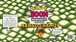 AGAVE BOOM MARGARITA WINE COCKTAIL MANGO CHAMOY AGAVE WINE WITH NATURAL FLAVORS A BOLD FUSION OF SWEET MANGO AND A TOUCH OF SPICY CHAMOY, DELIVERING AN IRRESISTIBLE BURST OF FLAVOR WITH EVERY SIP trademark