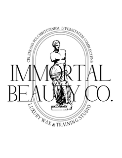 IMMORTAL BEAUTY CO. CELEBRANS PULCHRITUDINEM, DIVERSITATEM COMPLECTENS LUXURY WAX & TRAINING STUDIO trademark