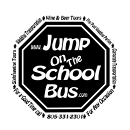 WWW. JUMP ON THE SCHOOL BUS COMWINE & BEER TOURSPRE/POST WEDDING PARTIESCORPORATE TRANSPORTATIONFOR ANY OCCASION805-331-2301FOR A "GOOD TIME CALL"SIGHTSEEING TOURSWEDDING TRANSPORTATION trademark