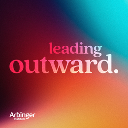 LEADING OUTWARD. ARBINGER INSTITUTE trademark
