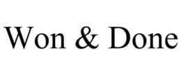 WON & DONE trademark