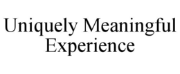 UNIQUELY MEANINGFUL EXPERIENCE trademark