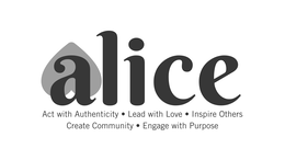 ALICE ACT WITH AUTHENTICITY • LEAD WITH LOVE • INSPIRE OTHERS CREATE COMMUNITY • ENGAGE WITH PURPOSE trademark