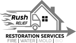 RUSH RELIEF RESTORATION SERVICES FIRE WATER  MOLD  BIO trademark