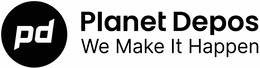 PD PLANET DEPOS WE MAKE IT HAPPEN trademark