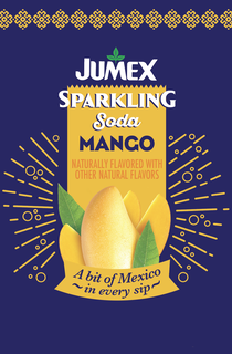 JUMEX SPARKLING SODA MANGO NATURALLY FLAVORED WITH OTHER NATURAL FLAVORS A BIT OF MEXICO ~IN EVERY SIP~ trademark