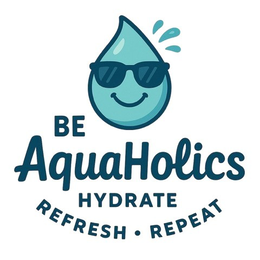 BE AQUAHOLICS HYDRATE REFRESH · REPEAT trademark