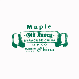 MAPLE OLD IVORY SYRACUSE CHINA OP CO MADE IN CHINA trademark