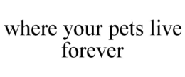 WHERE YOUR PETS LIVE FOREVER trademark