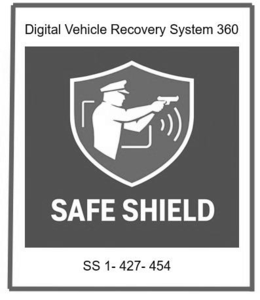 DIGITAL VEHICLE RECOVERY SYSTEM 360 SAFE SHIELD SS 1-427-454 trademark