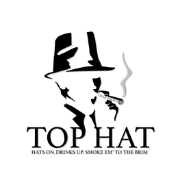 TOP HAT CIGAR SOCIETY HATS ON. DRINKS UP. SMOKE EM' TO THE BRIM trademark
